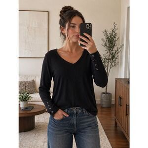 Anthropologie braeve Black Long Sleeve Tee